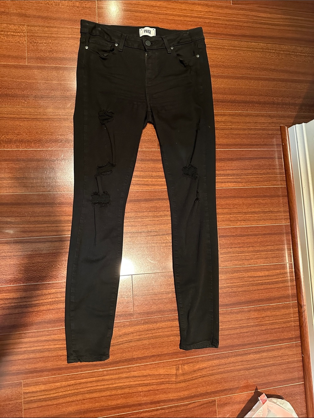 PAIGE Black Ripped Skinny Jeans - Men's
